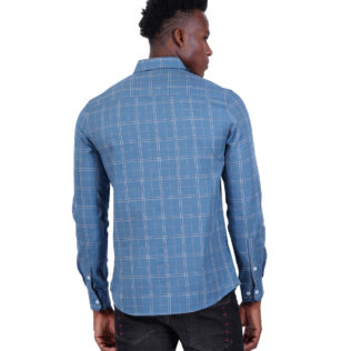 Shirt blue & white checked