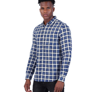 Shirt Dark blue & white checked