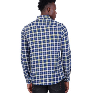 Shirt Dark blue & white checked