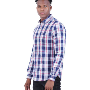 Shirt Navy blue & white checked