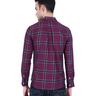 Shirt violet and grey checks
