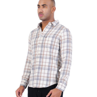 Shirt white and grey checks