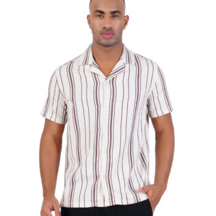 Shirt white and maroon stripes