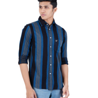 Shirt black and blue stripes
