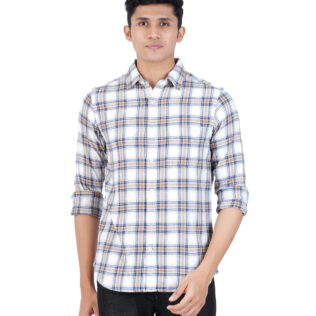 Shirt white and blue checked