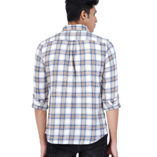 Shirt white and blue checked