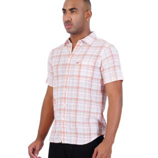 Shirt white and pink checks
