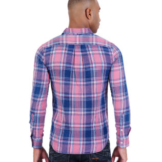 Shirt blue and pink checks