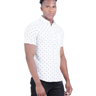 Shirt white and blue dots