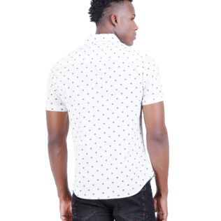Shirt white and blue dots