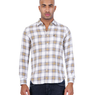 Shirt white and yellow checks