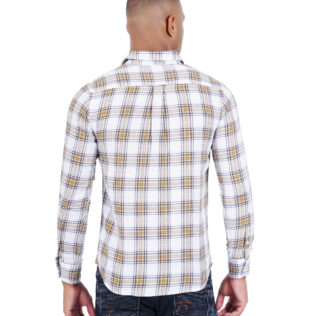 Shirt white and yellow checks